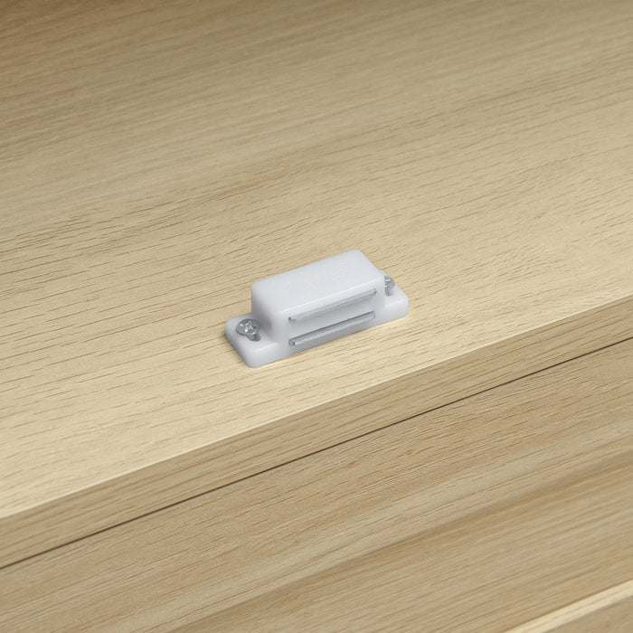 Tall Arched Kitchen Pantry, Arched Storage Display Cabinet With 2 Drawers & Adjustable Shelves, Rattan Door Versatile Storage Cabinet For Kitchen, Dining Room, Living Room - Natural