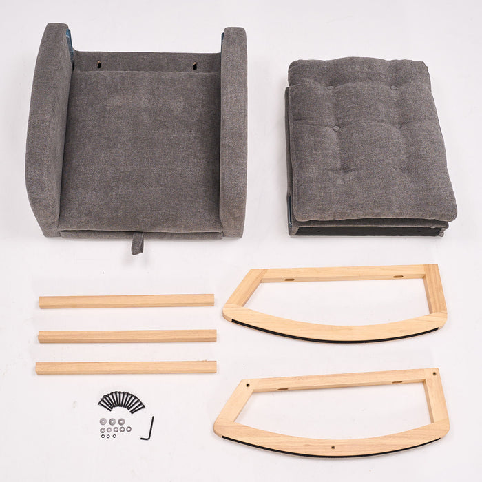 Accent Rocking Chair With Footrest, High Back