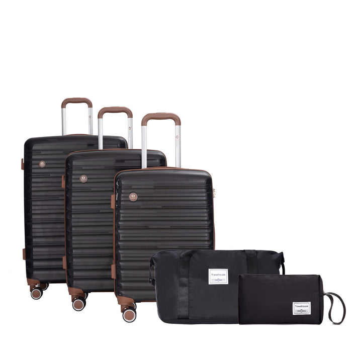 5 Piece Set Hardshell Carry On Luggage Set With Tsa Lock