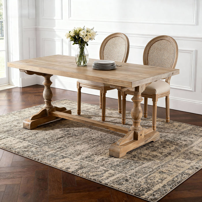 Dining Chairs, Upholstered With Round Back (Set of 2) - Beige