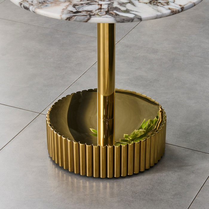End Table For Living Rooms - Gold / White