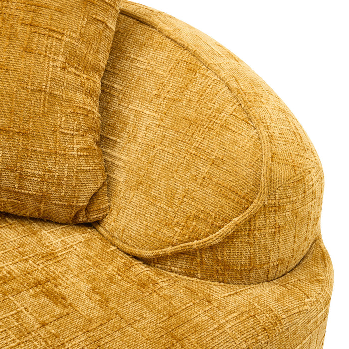 Curved 2 Person Compress Sofa With Armrests, Includes Pillows