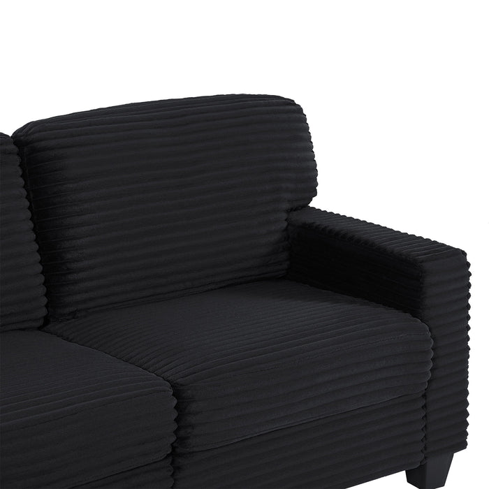 Upholstered U-Shaped Sectional Sofa With Movable Ottoman And Side Storage Pockets