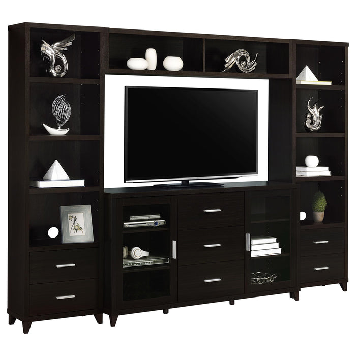 Barnaby - 4 Piece Rectangular Entertainment Center - Cappuccino