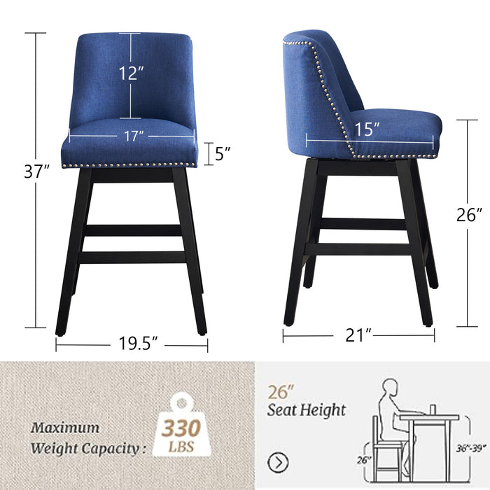 Upholstered Swivel Bar Stool