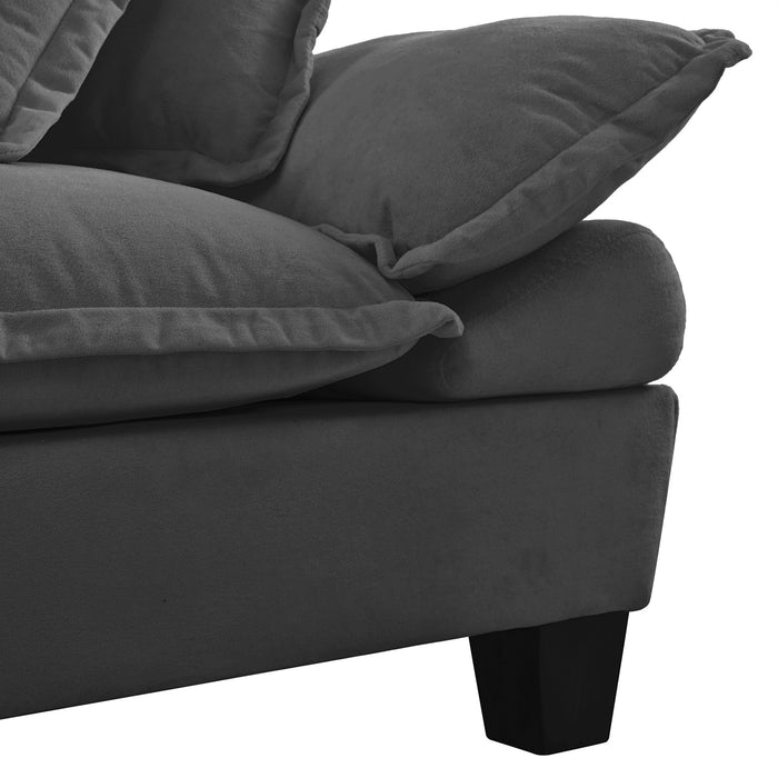 2 Seater Modular Loveseat With Curved Armrests