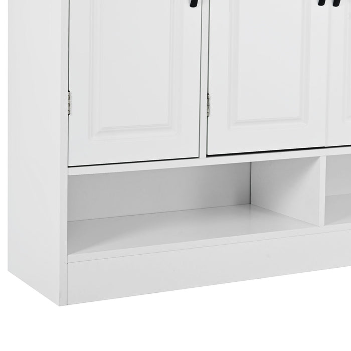 Sleek And Modern Shoe Cabinet With Adjustable Shelves, Space Saving Design
