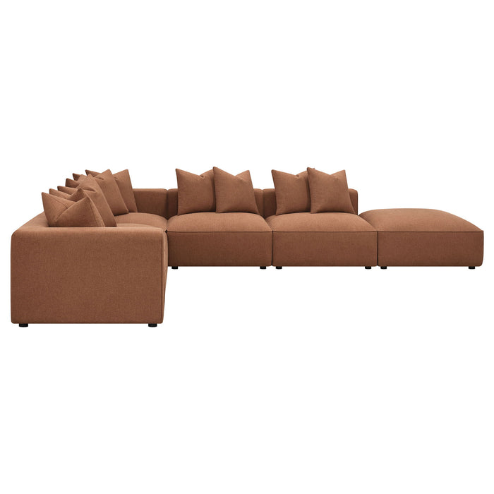 Colleen - 6 Piece Modular Sectional With Tight Seats - Terracotta