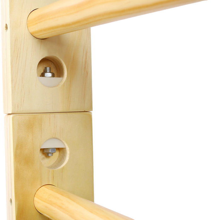 Swedish Ladder, Stall Bars Set For Physical Therapy & Gymnastics - Natural