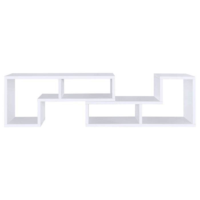 Convertable L-Shaped Bookcase With Open Shelves - White