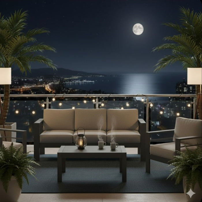 Outdoor Patio Set All-Weather With Thick Cushions
