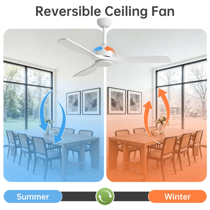 52" All Ceiling Fan With DC Reversible Motor, 3 Blades
