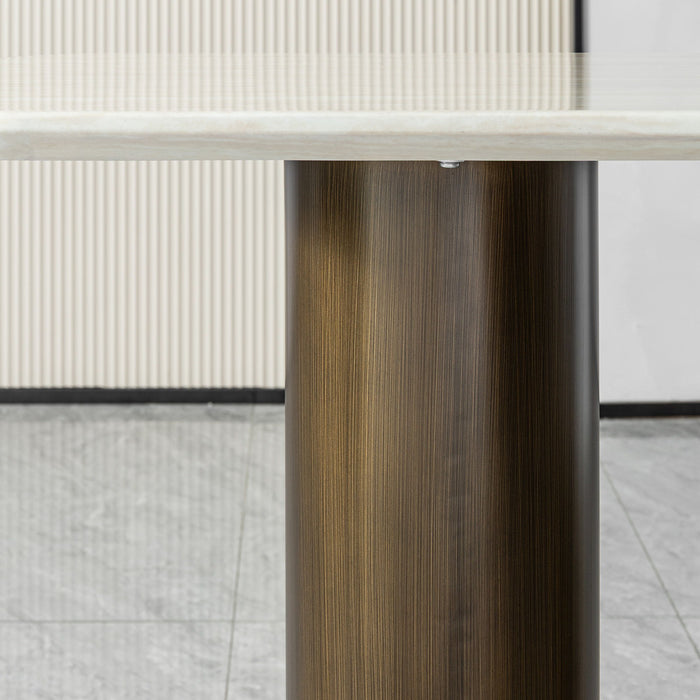 Console Table - Antique Bronze / Beige