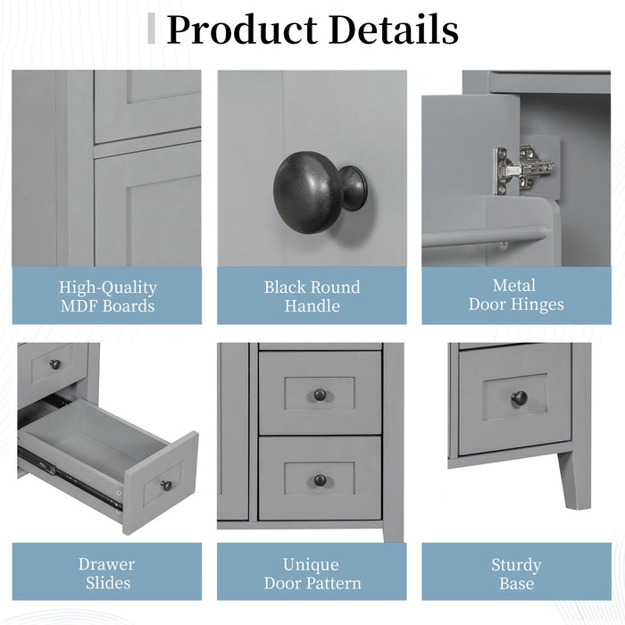 Bathroom Vanity With Sink, Cabinet With 3 Drawers And Adjustable Shelf