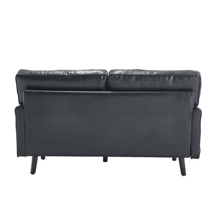 Mid Century Modern Loveseat Sofa With USB Ports, Removable Pillow Cover