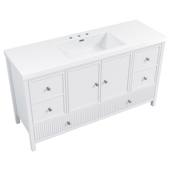 Bathroom Vanity With Separate Sink, Soft Close Doors And 4 Drawers