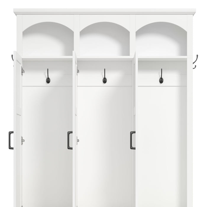 Classic Arched Design Hall Tree With 3 Hidden Storage