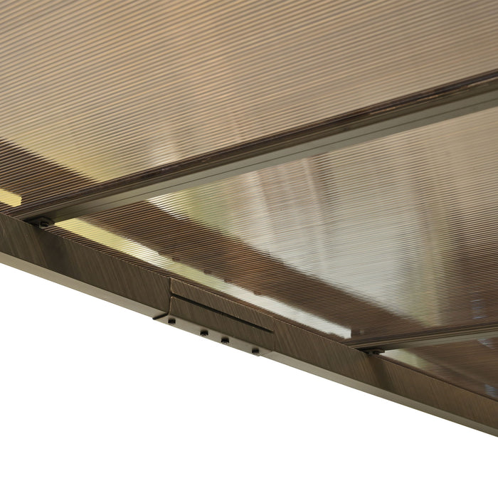 Outdoor Wall Mounted Gazebo With Sloped Roof Design, Uv Protection, And Durable Iron Frame - Gray