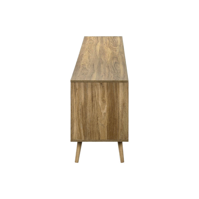 TV Stand, Storage Cabinet Console With Adjustable Shelf And Cable Management - Walnut
