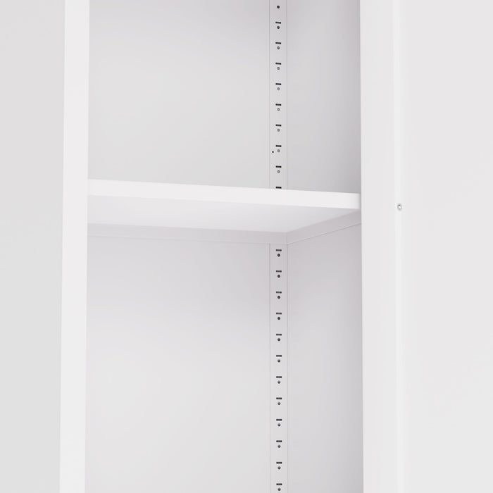 Tall Narrow Bathroom Cabinet With 5-Tier Storage, Adjustable Shelves, Freestanding - White