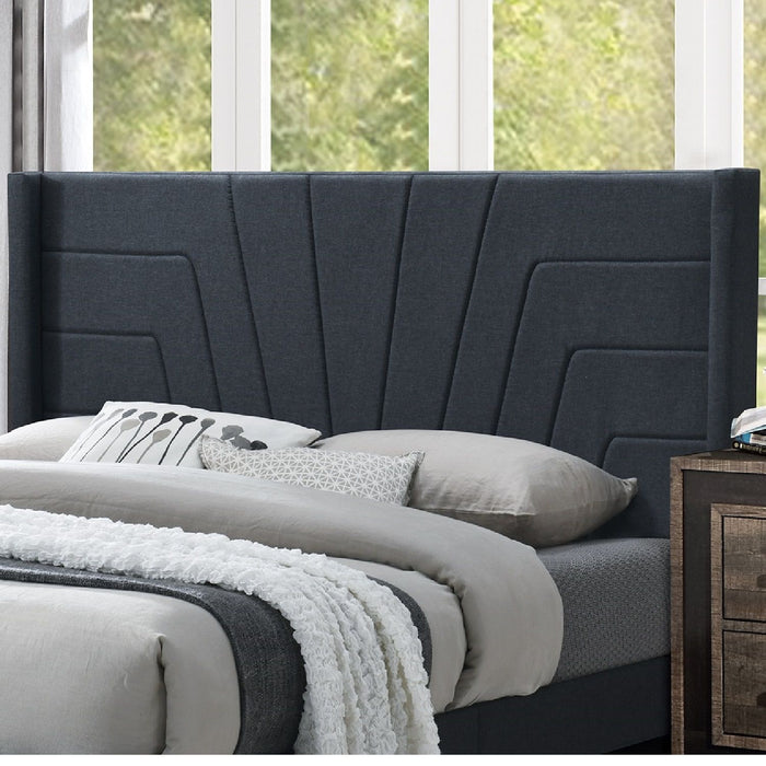 Eastern King Size Bed, Upholstered Platform Bedframe - Charcoal