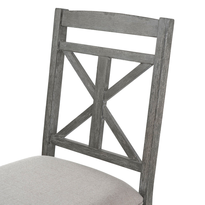 Dining Set With Extendable Round Table And 4 Upholstered Chairs