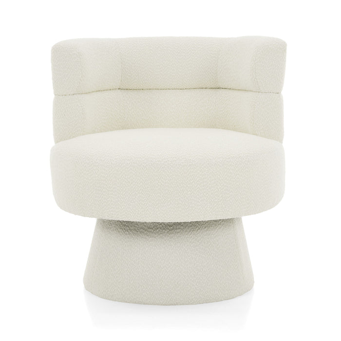 Swivel Accent Chair, 360° Rotating Design With Ergonomic Support For Living Room, Bedroom & Home Office - Cream White