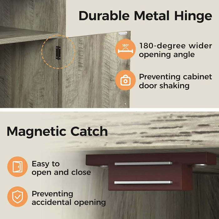 Farmhouse Nightstand, Charging Station & Storage