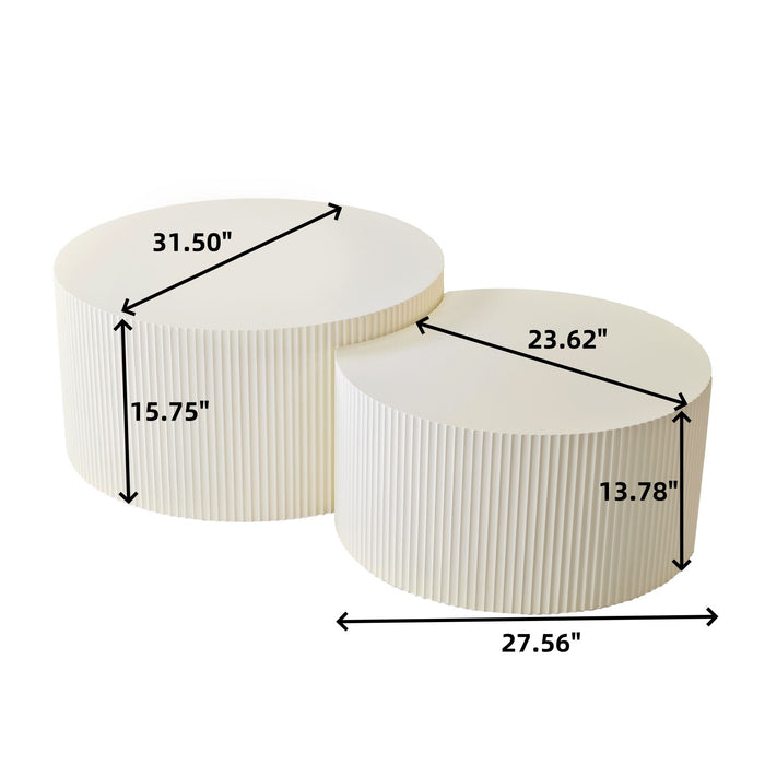 Wave Stripe Nesting Coffee Table (Set of 2)