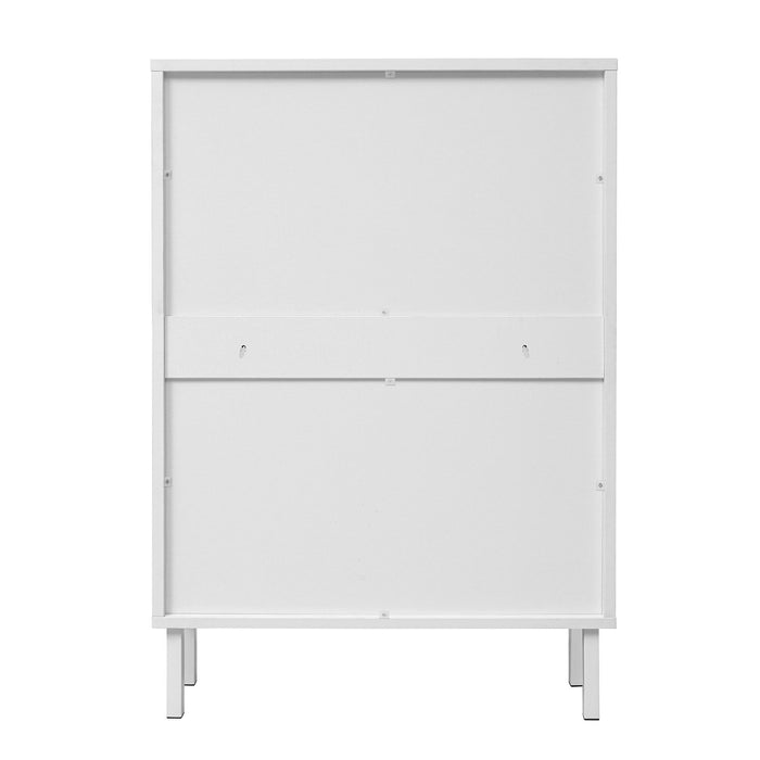 2 Door Shoe Rack, Rattan, Double Layer, Suitable For Living Room, Hallway - White