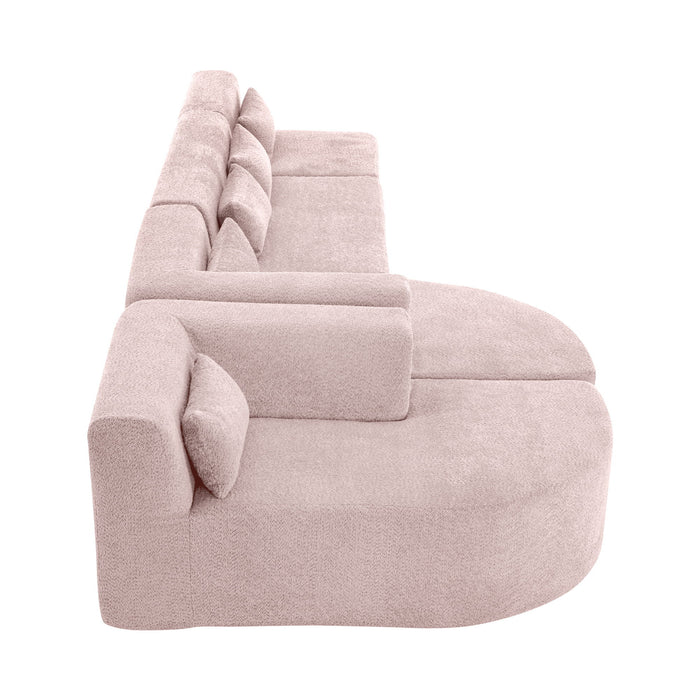 Upholstered Sofa Free Combined Sofa Couch With 2 Chaise Lounge And Five Back Pillows For Living Room