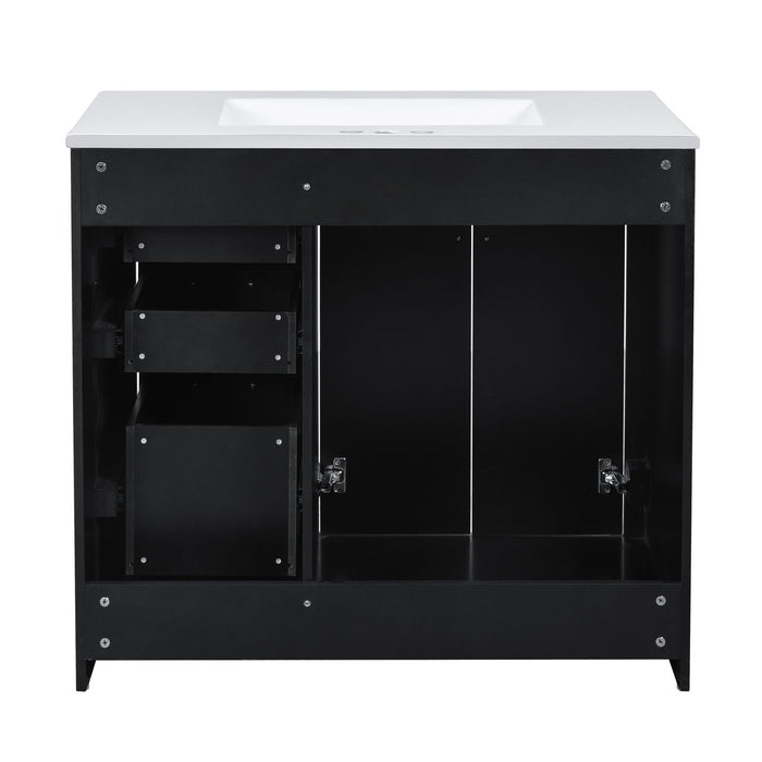 Bathroom Vanity With Sink Combo, Storage Cabinet, Freestanding Set With 3 Drawers & Soft Closing Doors