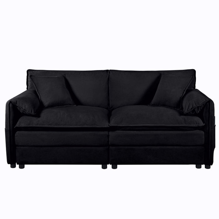 Modern Oversized Deep Seat Luxury 2 Piece Sofa Set With 4 Pillows