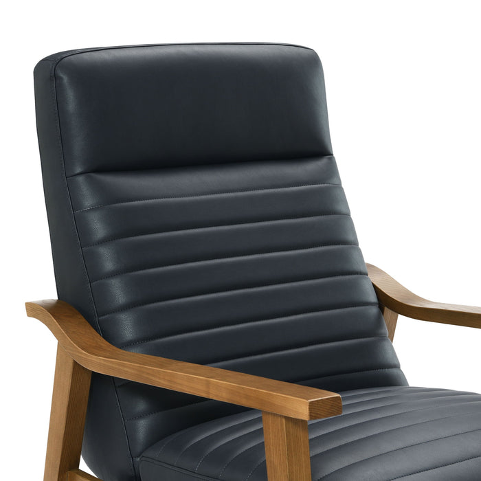 Asher - Modern Push Back Recliner With Wood Arms