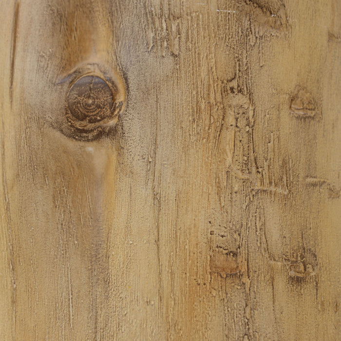 Hand Painted Wood Stump Style Outdoor Side Table - Light Brown