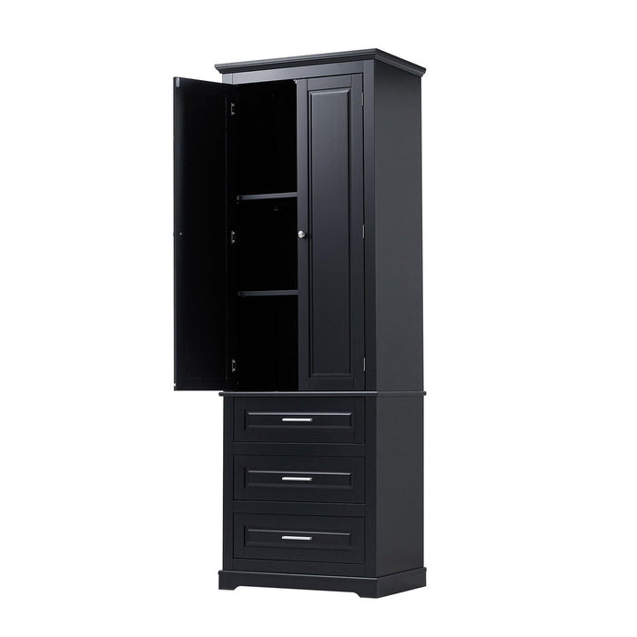 Tall Storage Cabinet With 3 Drawers For Bathroom