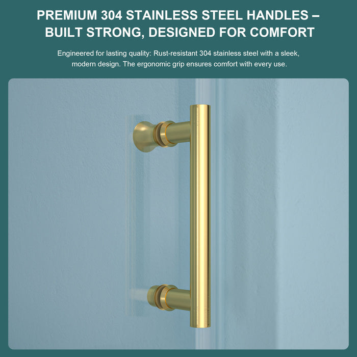 Single Sliding Bypass Shower Door Enclosure With Tempered Glass