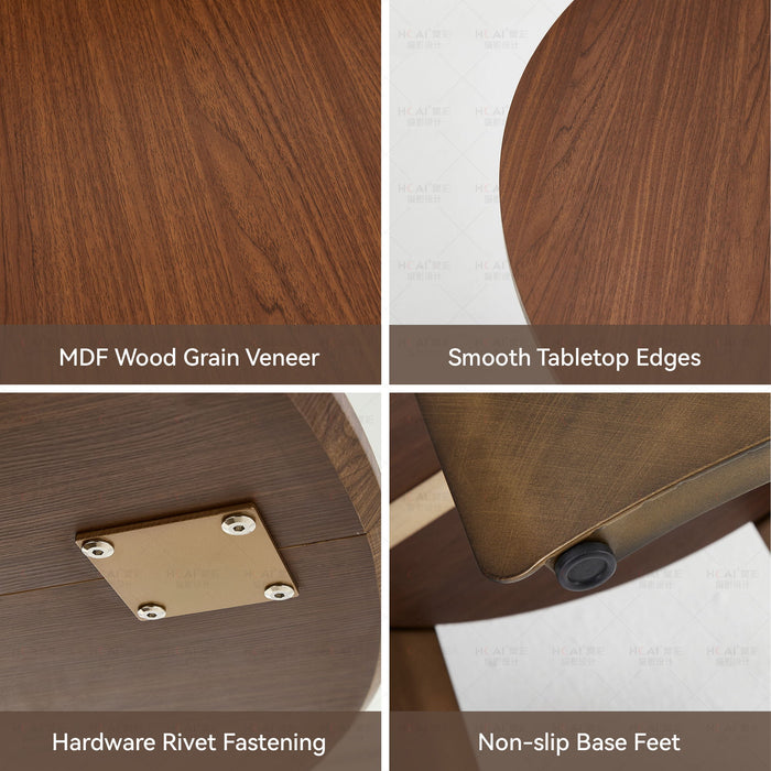 Round Dining Table - Reddish Brown / Walnut
