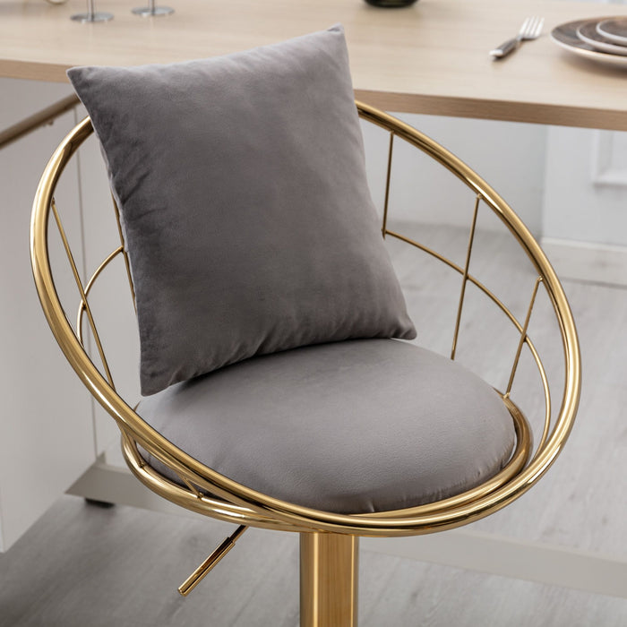 Unique Design Bar Chair, 360 Degree Rotation, Adjustable Height, Suitable For Dining Room And Bar