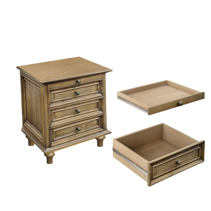 Nightstands With 4 Drawer, Storage End Table With Hidden Pull Out Shelf