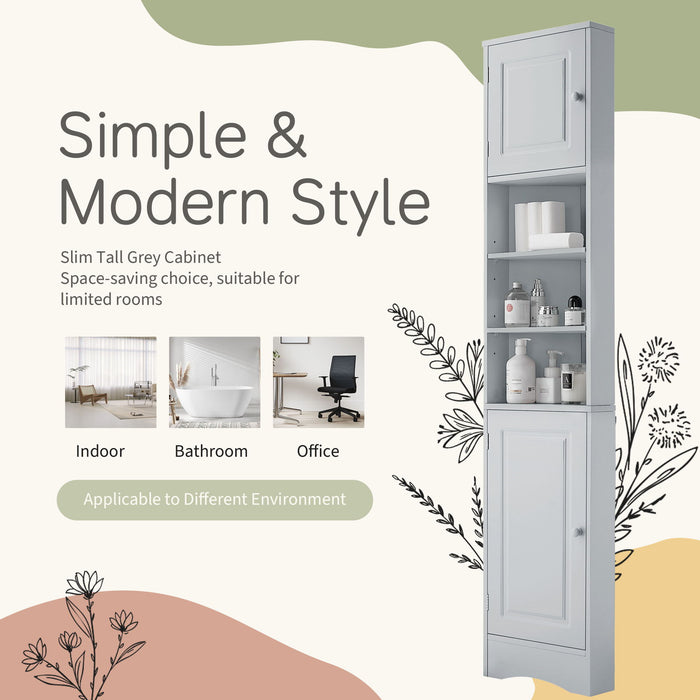 Multi Functional Corner Cabinet With Adjustable Shelves And 2 Doors