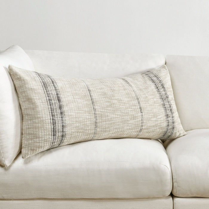 Ria - 36" x 16" Pillow - Natural / Black