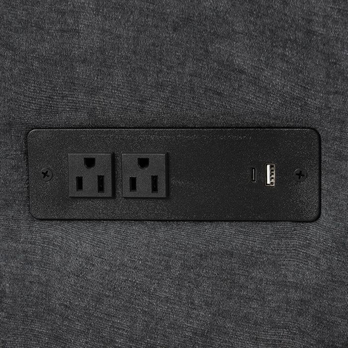 L-Shaped Sofa Convertible Sofa Bed Pull Out Sofa Sleeper With Two Back Pillows, Two USB Ports And Two Power Sockets For Living Room