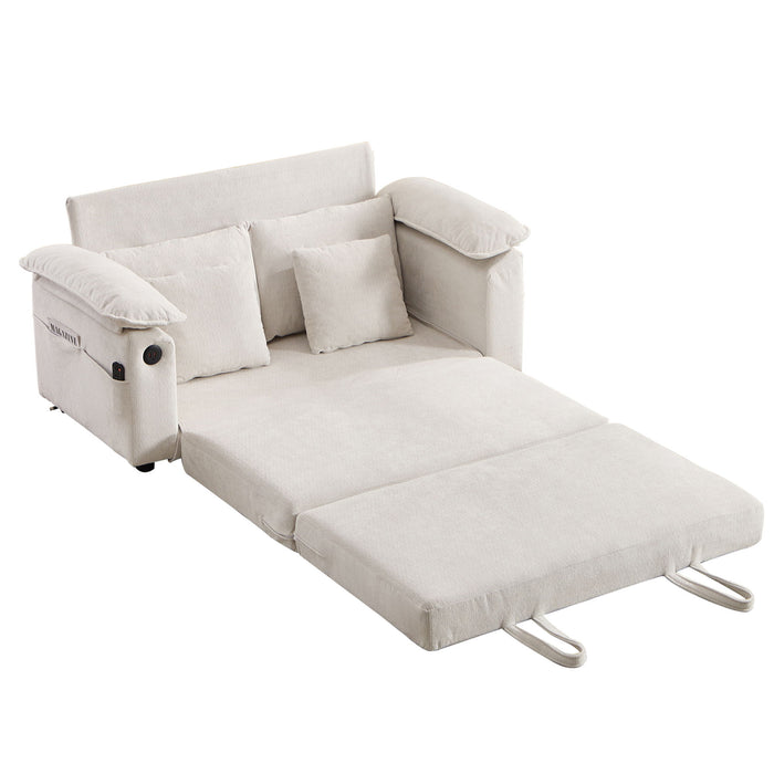 Upholstered Futon Convertible Floor Sofa Bed