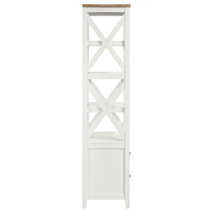 Delaney - 4 Shelf Bookcase With Top Storage Tower - White