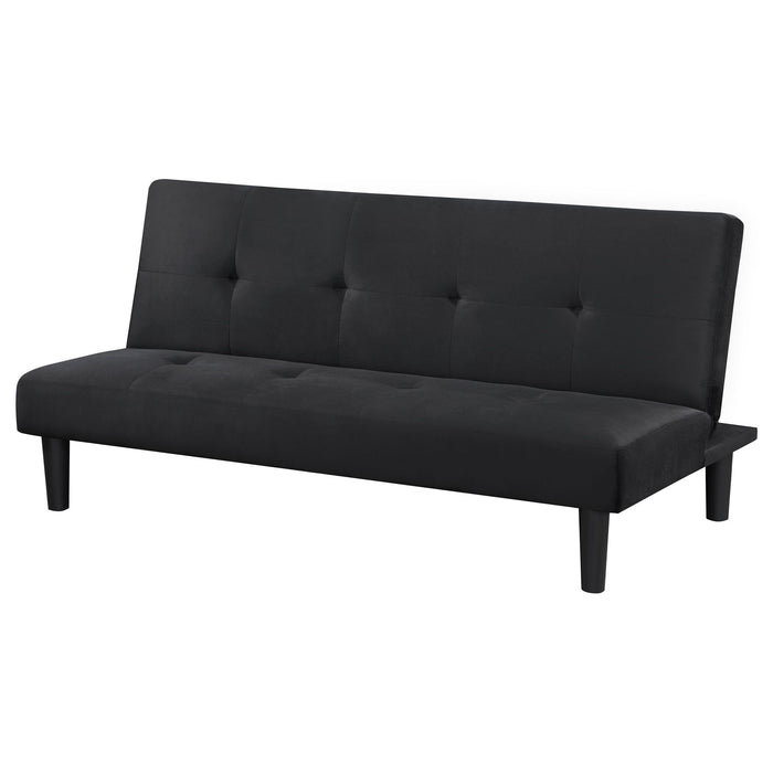 Boston - Tufted Convertible Sofa Bed Armless Design - Black