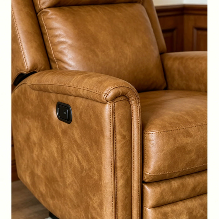 Manual Button Lounge Chair With 360 Degree Rotation - Yellow