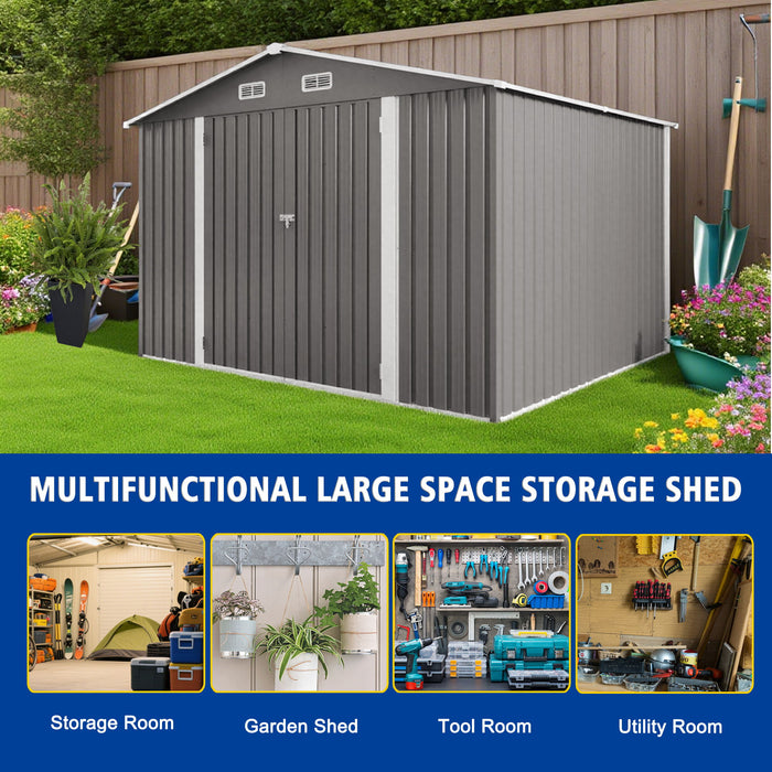 Large Outdoor Storage Shed With Lockable Door, Air Vent
