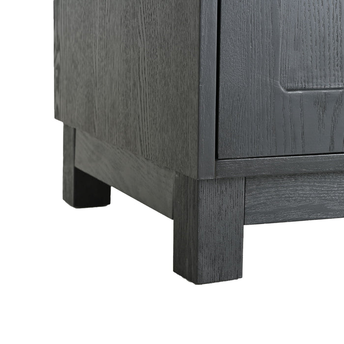 Mid Century Modern Style Tall Display Cabinet With Glass Doors For Collectibles - Black