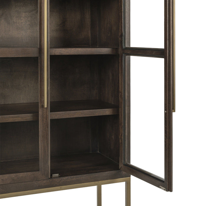 Freemont - Solid Wood Tall Cabinet - Kona Brown